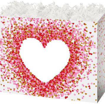 Heart Shaped Convetti Folding Gift Box Large