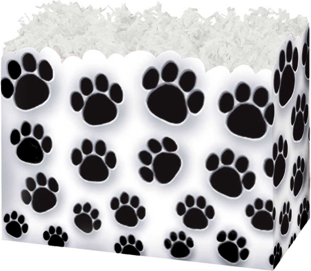 Folding Gift Box with paw prints on it