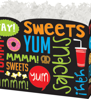 Folding Gift Box with several words like sweets and yum