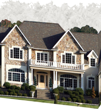 Folding Gift Box with a picture of a house on it