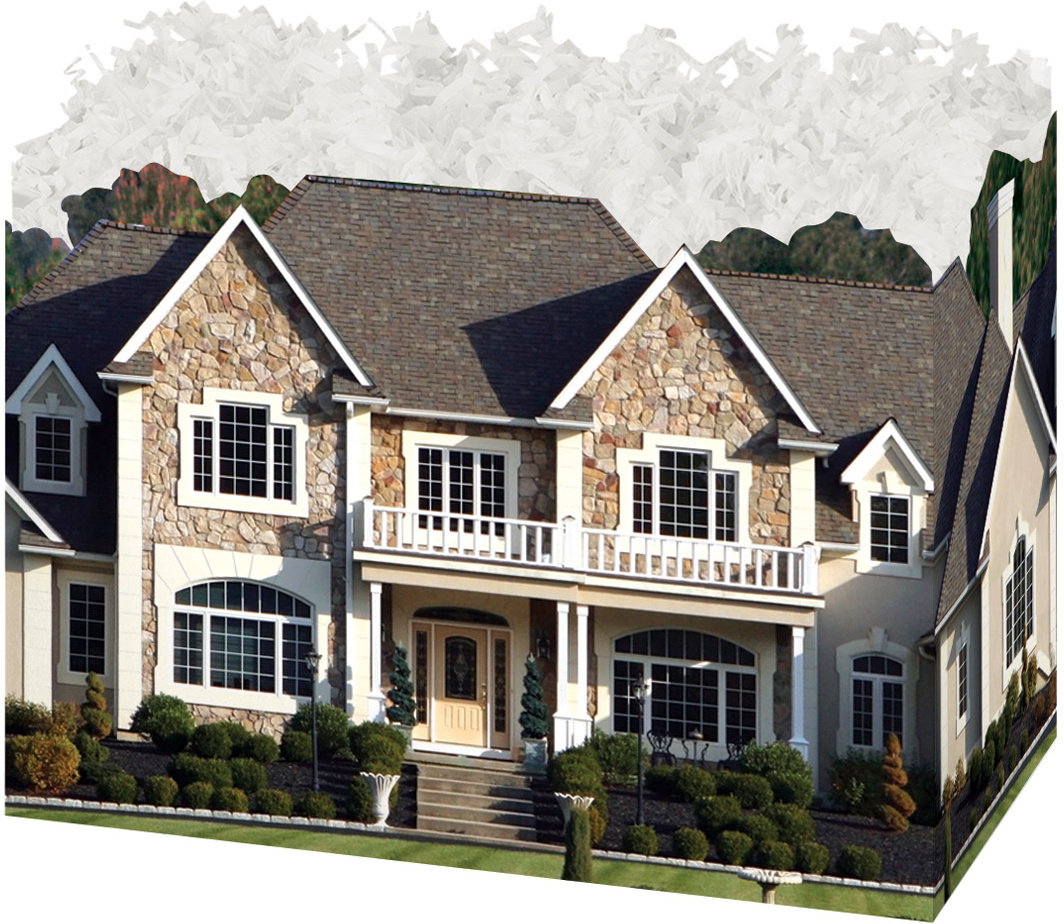 Folding Gift Box with a picture of a house on it