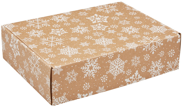 12x9x3 Kraft Snowflakes Decorative Mailers