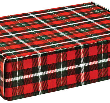 12x9x3 Christmas Plaid Decorative Mailer