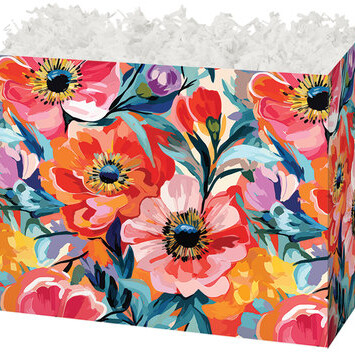 Folding Gift Box with bold colourful flowers on it