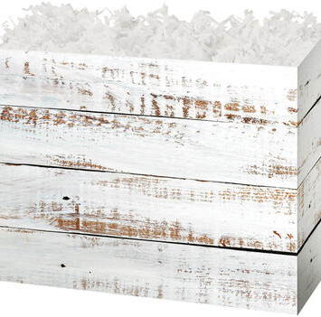 Folding Gift Box with distressed white wood design