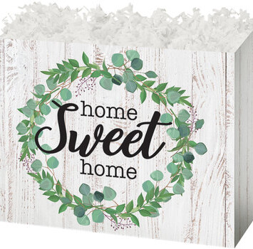 Folding Gift Box with a wreath that says Home Sweet Home
