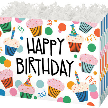 Happy Birthday Cupcakes Folding Gift Box