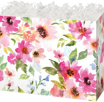 Folding Gift Box with water colour bouquets