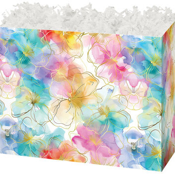 Folding Gift Box with watercolour flowers on it