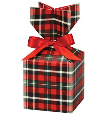 Christmas Plaid Cinch Box