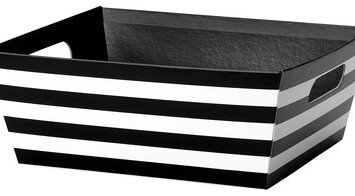 Black and White Stripes Market Tray