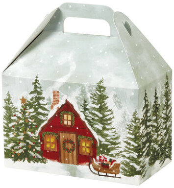 Christmas Cottage Med Gable Box
