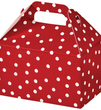 Red and White Dots Party Favour Gable Box